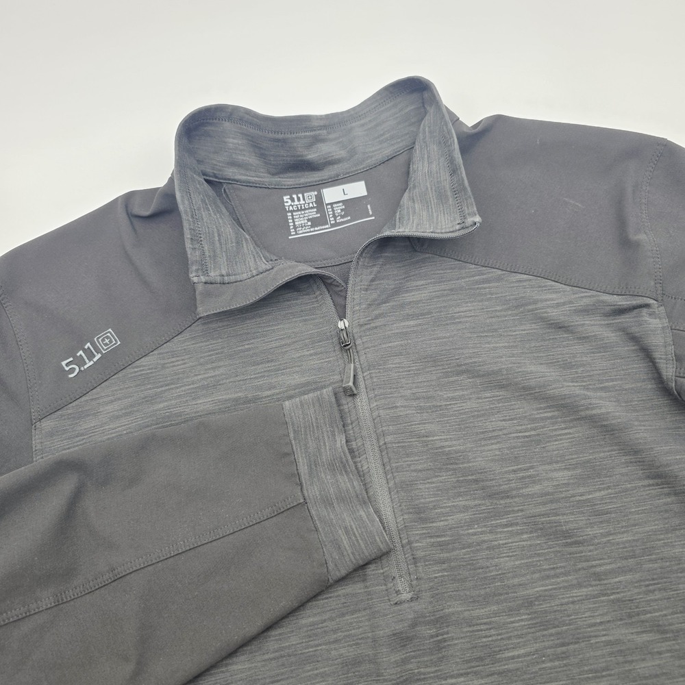 5.11 Tactical Rapid Half Zip Black/Gray Large Long Sleeve Pullover Stretch